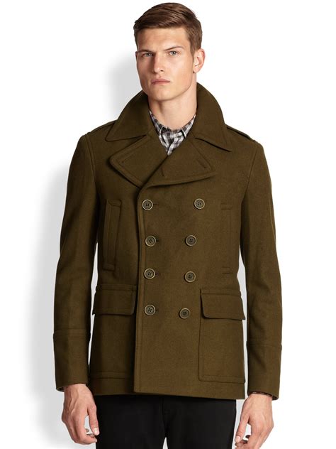 burberry pea coat men's